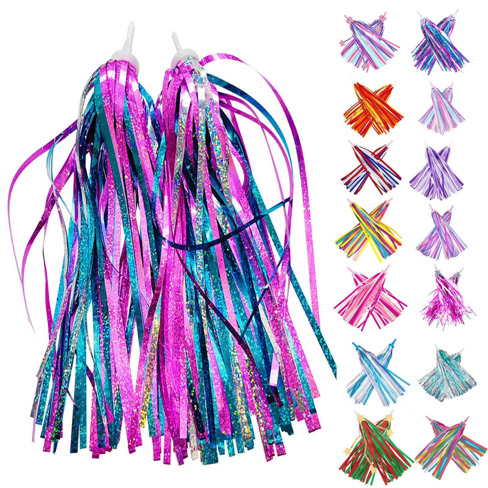 PLATT Kid's Bicycle Handlebar Streamers Colorful Ribbons Tassel for Girls Boys B