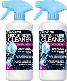 Pro-Kleen Instant Hot Tub & Spa Filter Cleaner Spray (2 x 1L) - Improves Efficiency of Filter - Suitable for all Hot Tubs, Pools & Spas