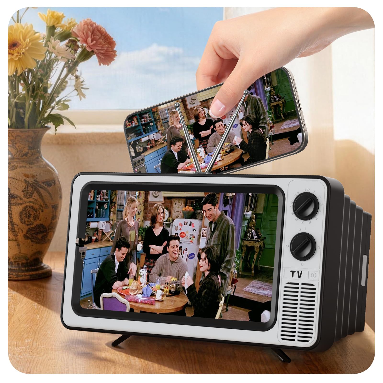 SEANCHEER Retro TV Cell Phone Screen Magnifier HD 3D Portable Foldable | Mobile 