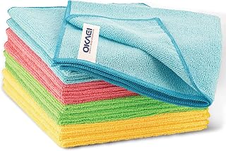 OKAEI Premium Microfibre Overlock Seams Cleaning Cloths Lint-Free and Streak-Free Cleaning Cloths All-Purpose Cloths Multipack from 12 Pieces, from 280 GSM (40 x 40 cm)