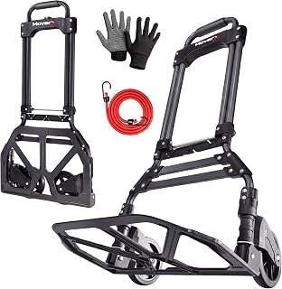 MoverX Folding Hand Truck Aluminium, Heavy Duty Hand Truck Foldable Trolley on Wheels, Multi Purpose Sack Truck Moving Trolley, 85kg