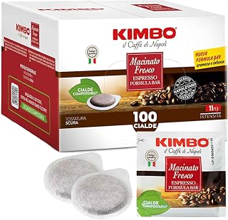 Kimbo 100 Compostable ESE Coffee Pods Freshly Ground | 1 Pack of 100 Pods Intensity 11/13 Dark Roast