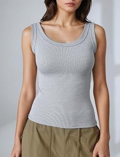 3 Pack Tank Tops for Women Racerback Ribbed Slim Fit Workout Basic Tank Tops