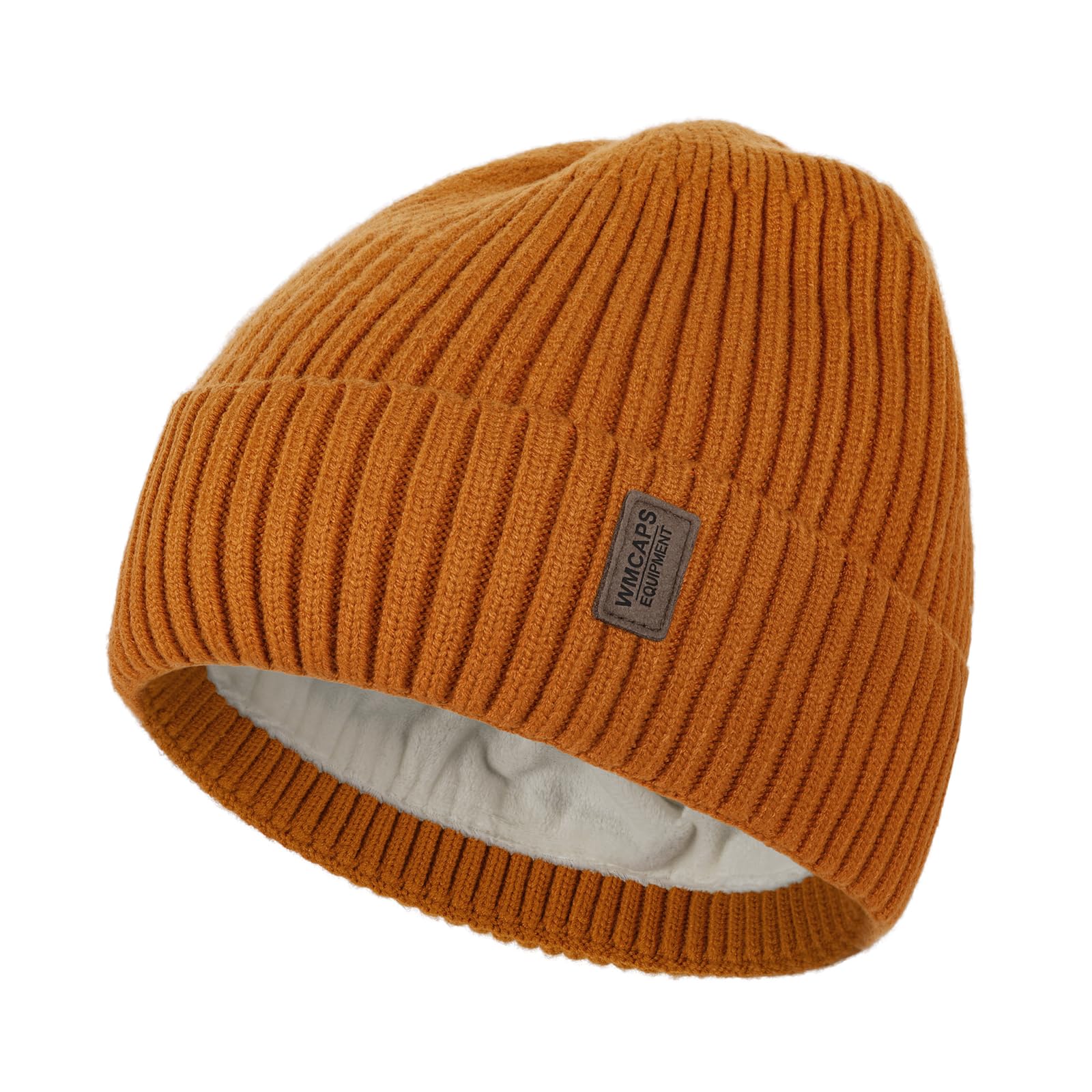 Wmcaps Mens Womens Winter Fleece Lined Beanie Hat Unisex Knitted Cuff Warm Hat