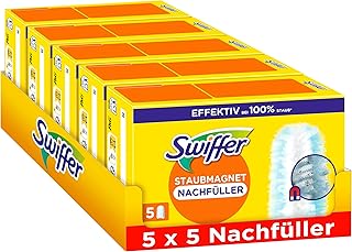 Swiffer Dust magnet refill pack, 25er comfort pack (5 x 5 cloths) | Traps dust, dirt and hair; ideal for furniture, corners and hard to reach areas.