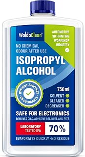 WoldoClean Isopropanol 70 percent rubbing alcohol - 750 ml IPA degreaser | Isopropyl alcohol, residue-free, silicone remover, adhesive residue remover, label remover, electronics, 3D printer