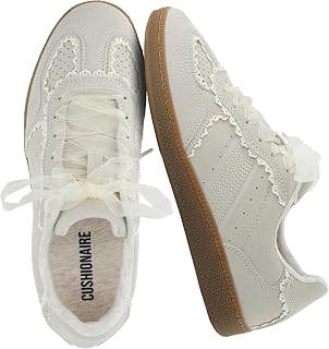 CUSHIONAIRE Belinda - Scarpe da ginnastica casual per ragazze, con lacci, con lacci, con supporto morbido