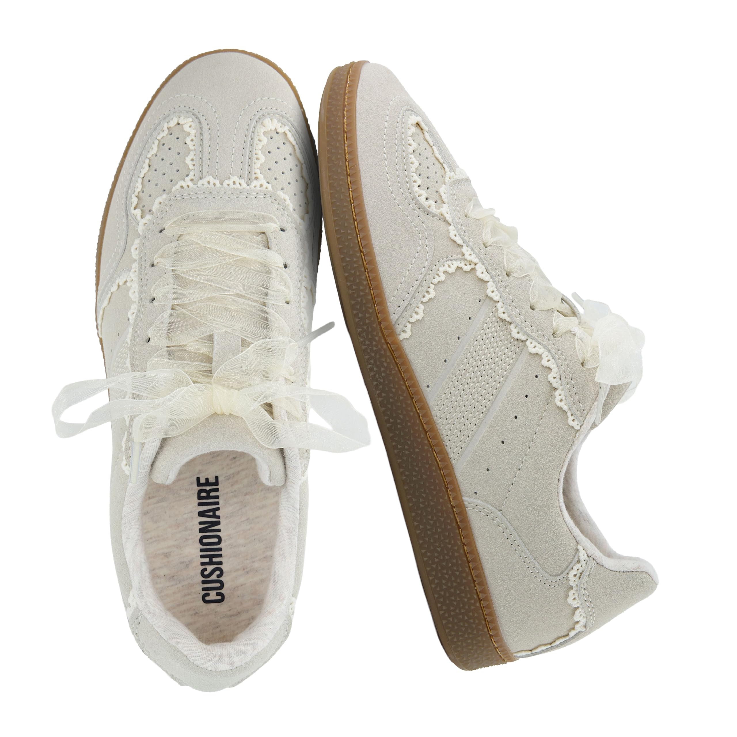 CUSHIONAIRE Belinda - Scarpe da ginnastica casual per ragazze, con lacci, con la
