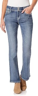 WallFlower Luscious Curvy Women's Mid Waist Bootcut Jeans Insta Stretch Denim Fit All Sizes Junior Jeans Sizes 4-28