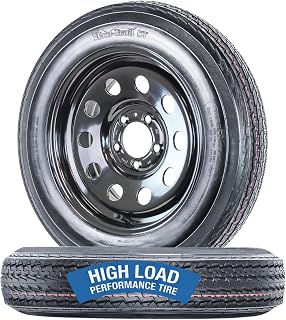 eCustomrim 2-Pack Trailer Tire Rim Assembly 4.80-12 480-12 LRC 5 Lug Black | 12 Inch Load Range C 6 Ply Tire, 5 Bolt On 4.5 Inch Center Steel Utility Cargo Trailer Wheel - 2 Year Warranty With Roadside