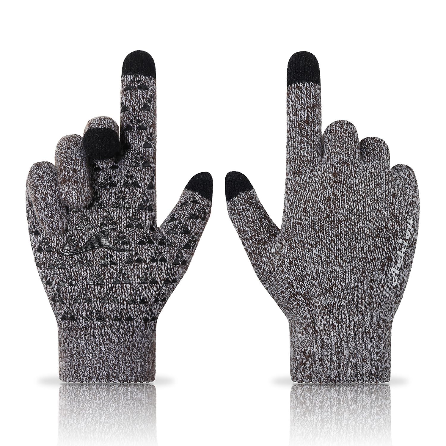 Achiou Winter Gloves for Men and Women, Touchscreen Soft Knit Gloves