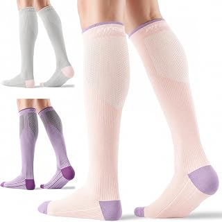 FITRELL 3 Pairs of Compression Socks Women & Men 20-30 mmhg