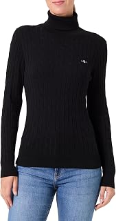 GANT Stretch Cotton Cable Turtleneck Women's Sweater