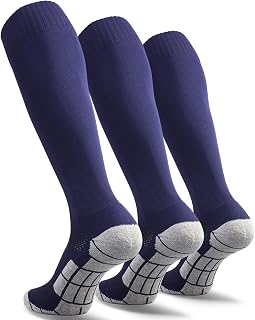 CWVLC Soccer Socks (1/3/5 pairs) Team Sport Knee High Socks for Adult Youth Kids
