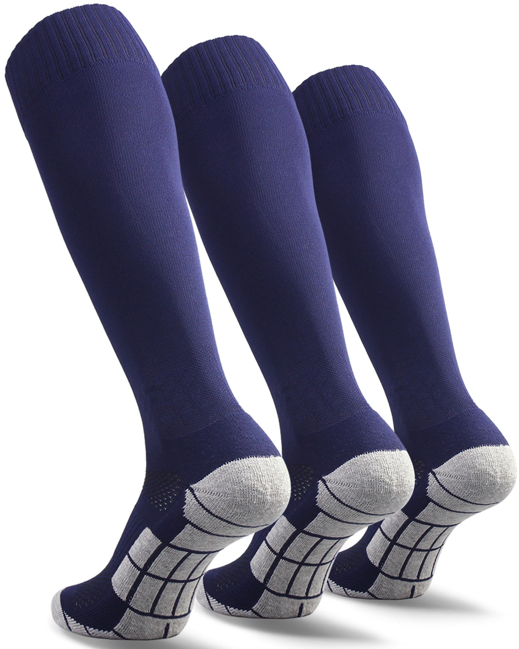 CWVLC Soccer Socks (1/3/5 pairs) Team Sport Knee High Socks for Adult Youth Kids