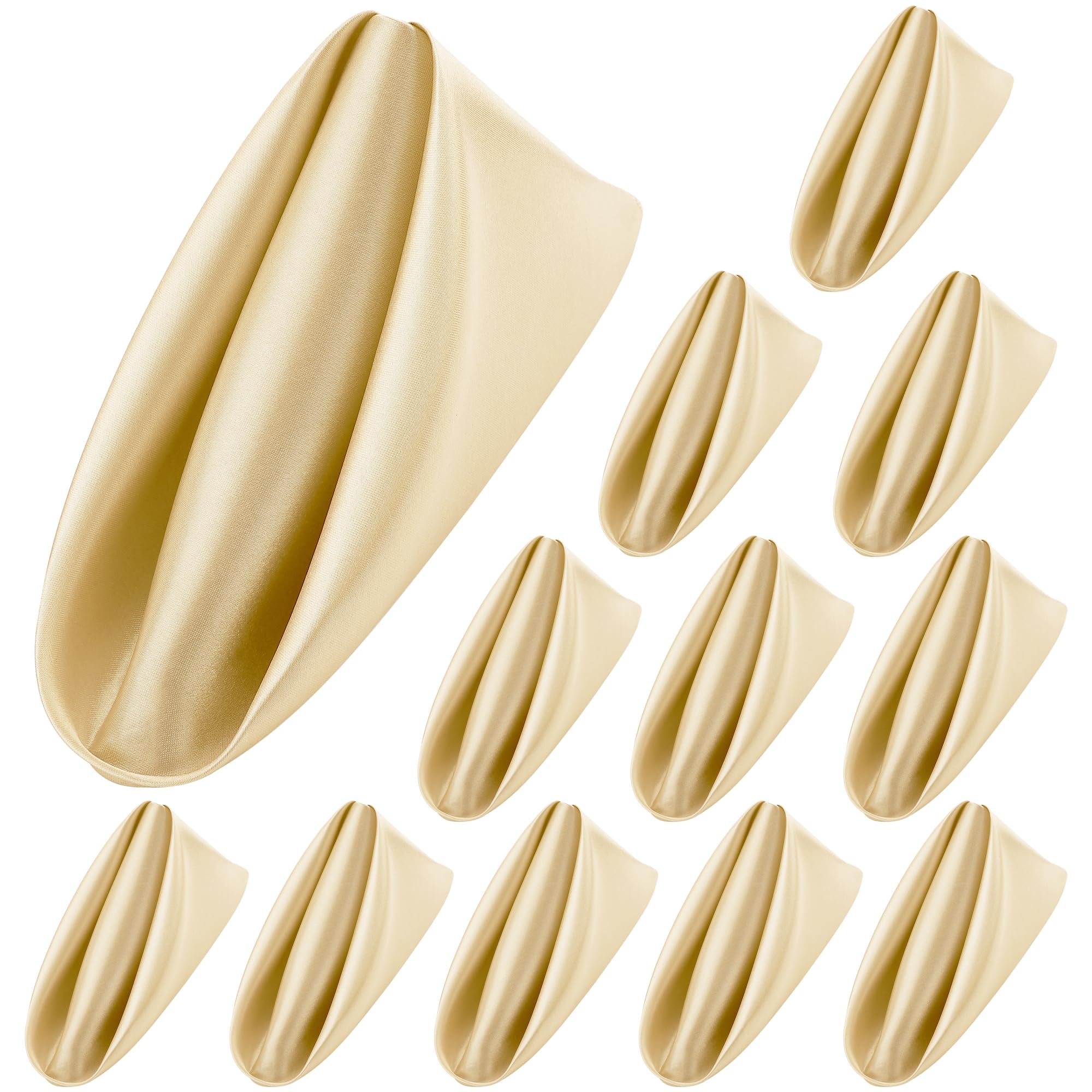 Aneco 12 Pieces Satin Napkins Soft Dinner Napkins Square Weddings Table Napkin 1