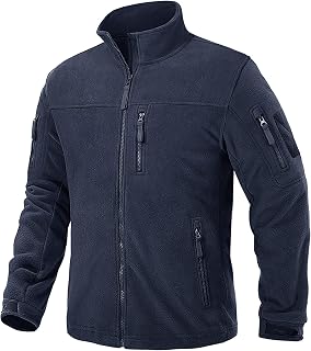 TACVASEN Men's Warm Fleece Jacket, Military Jacket, Work Zip, Hiking, Without Hood, Jackets For Men Windproof Winter Jacket Men