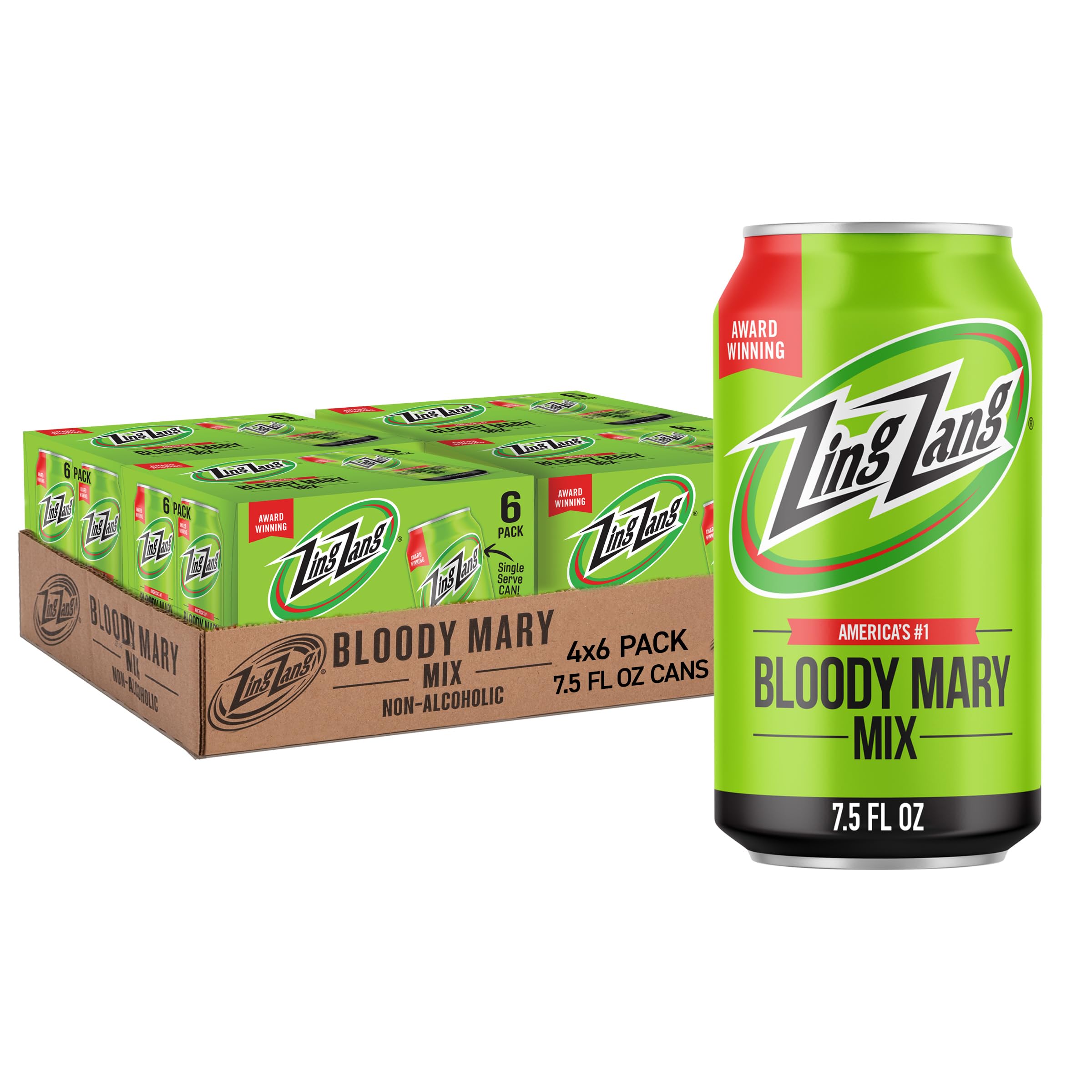 Zing Zang Bloody Mary Mix (24 Cans x 7.5 Fl Oz) Cocktail Mixer