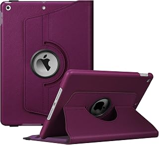 Fintie 360° Rotating Case for iPad 9th / 8th / 7th Generation 10.2 Inch | Swivel Stand, Portrait & Landscape Viewing, Shockproof Cover with Pencil Holder, Auto Wake/Sleep, Deep Purple
