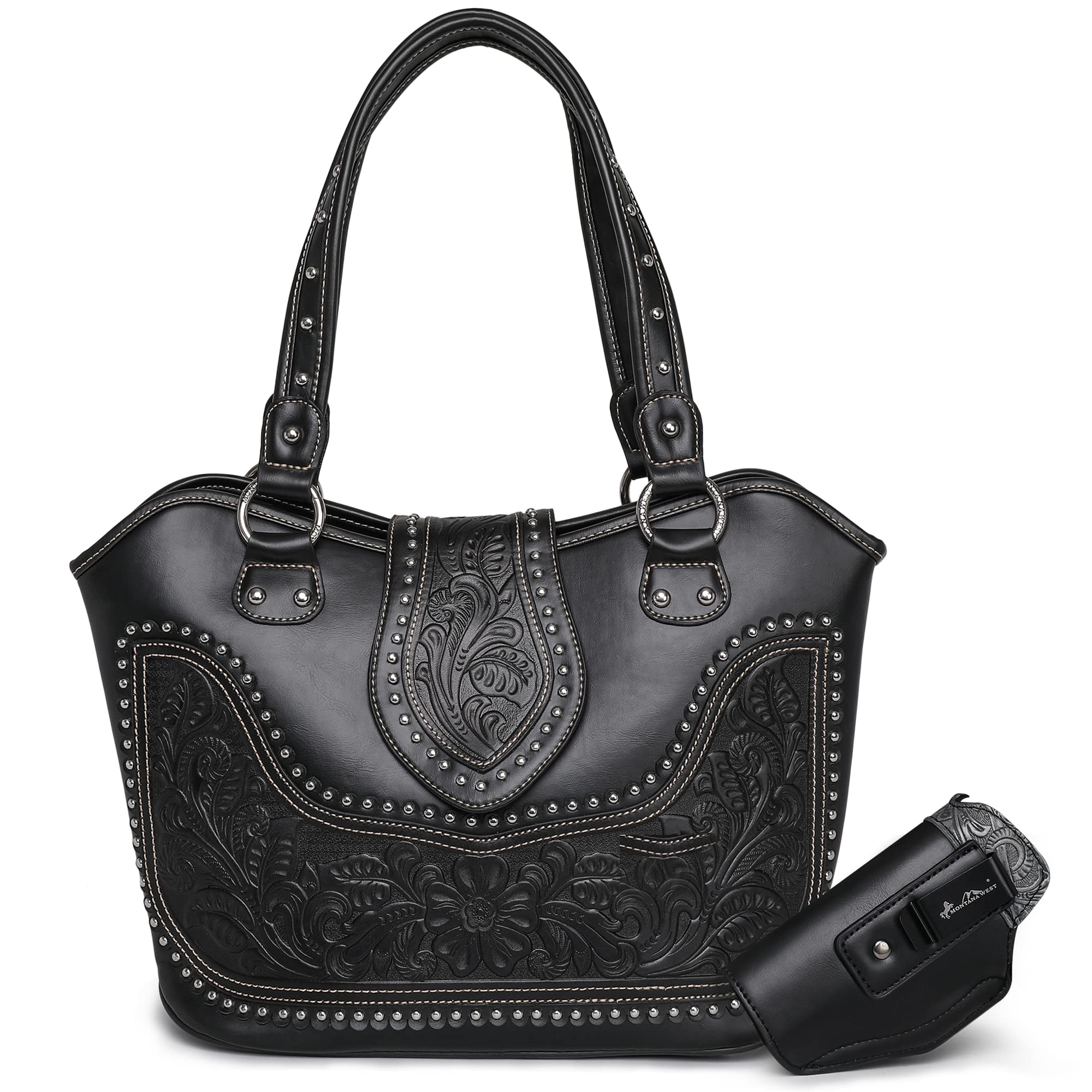Montana West Western Tote Bag for Women Tooled Shoulder Bag Ladies Purses and Ha