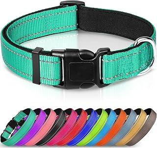 Reflective Dog Collar, Soft Padded Breathable Nylon Pet Collar, Adjustable for Small, Medium and Large Dogs