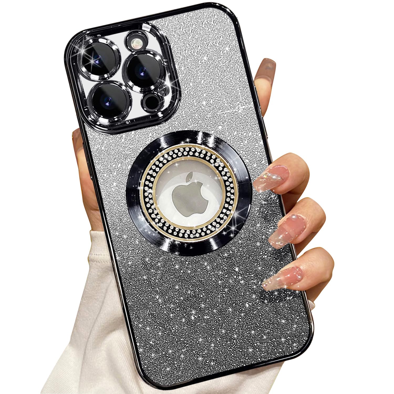 Misscase for iPhone 14 Pro Max Magnetic Glitter Case Compatible with MagSafe,Ful