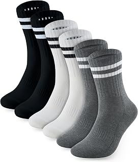 PANDA FOOD Premium Bamboo Crew Socks | Anti-Blister Seamless Breathable Socks for Exercise, Gym or Casual Wear | Unisex Men and Women