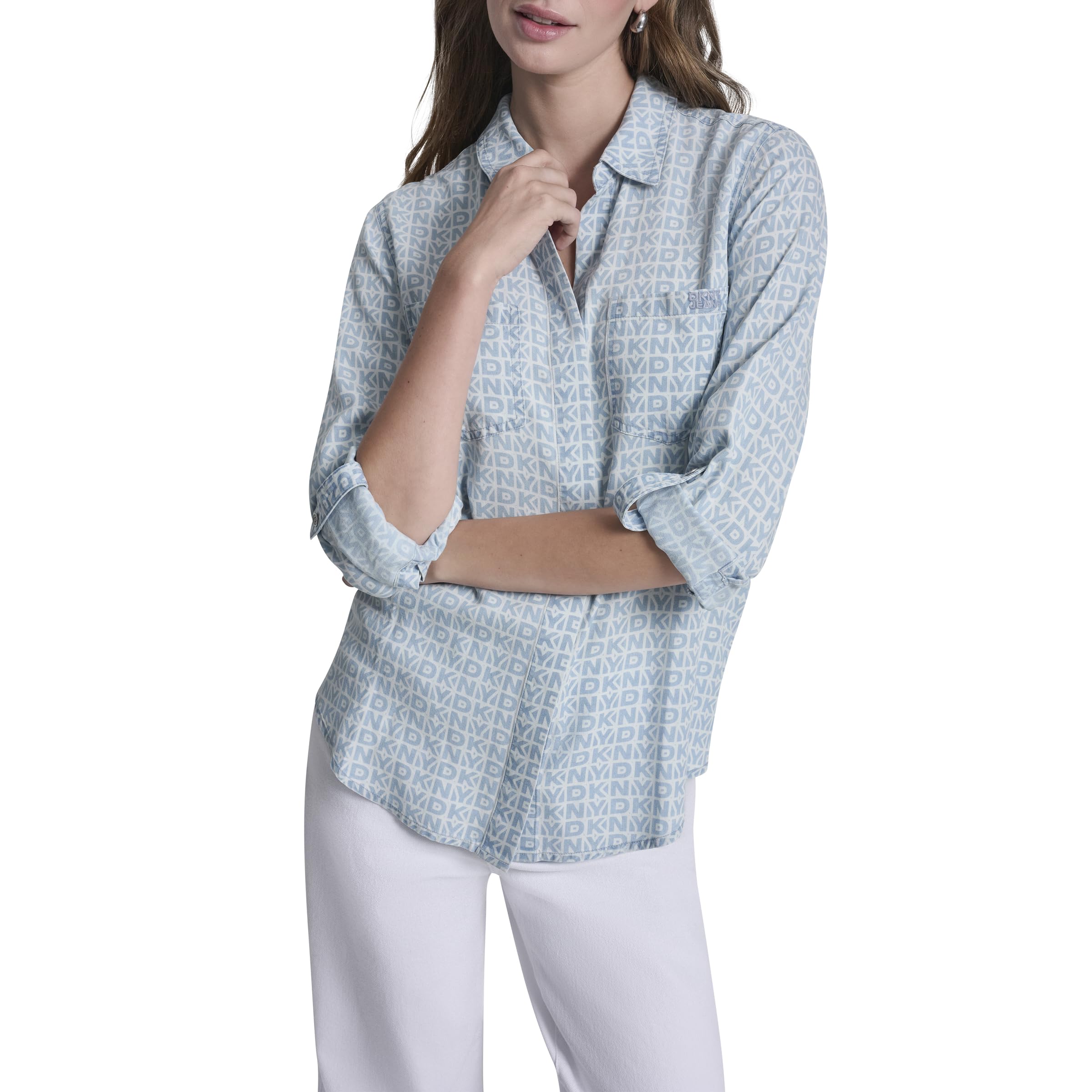 DKNY Button Front Shirt T-Shirt Women