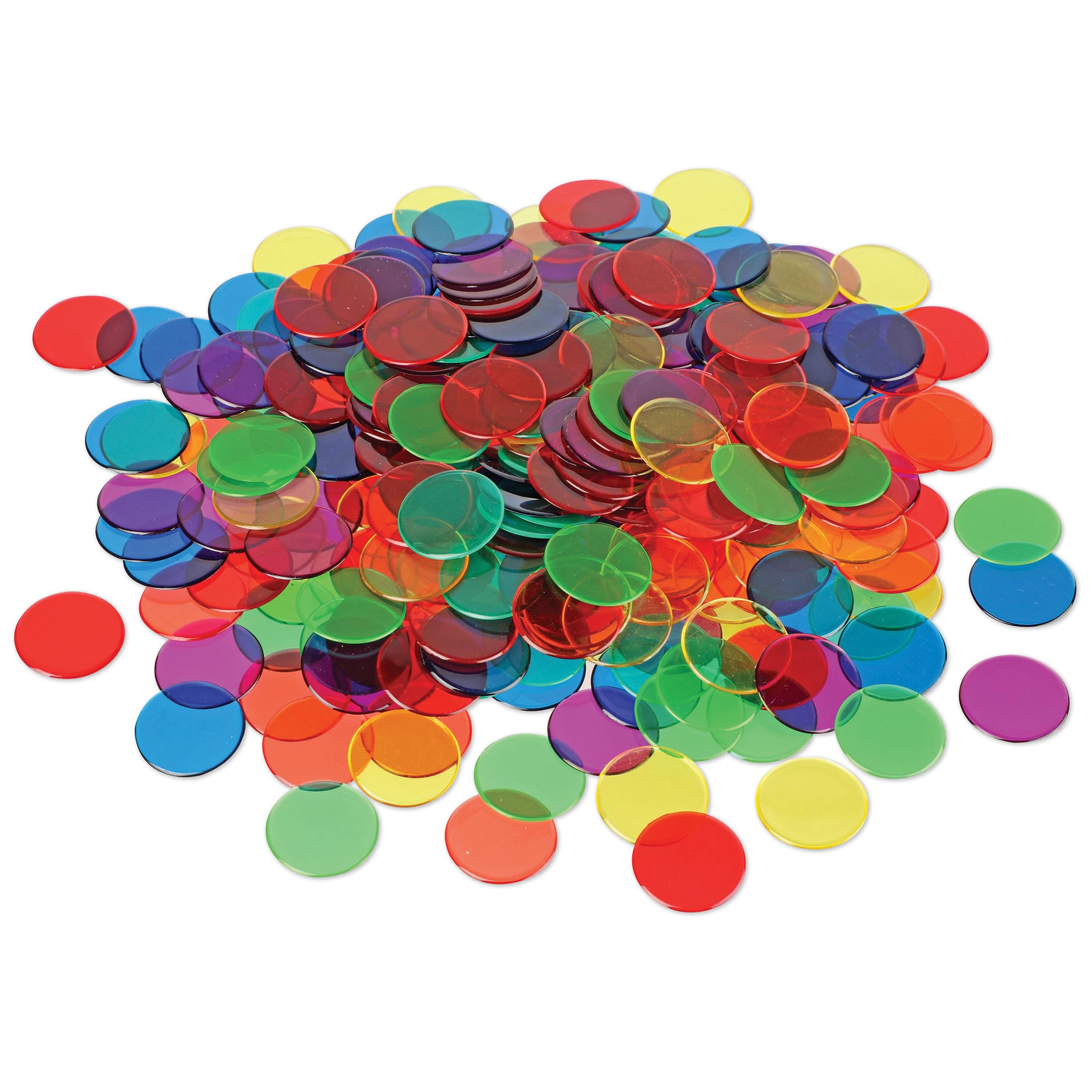 Learning Resources Transparent Color Counting Chips - 250 Pieces, Ages 5+ Math C
