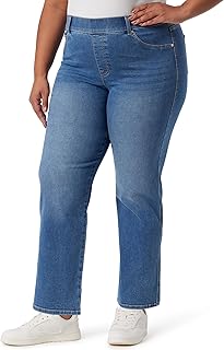 Gloria Vanderbilt Women's Shape Effect Pull on High Rise Straight Leg Jean Plus