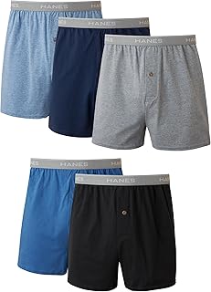 Hanes mens Underwear Boxers Pack, Cool and Breathable Cotton Underwear, Exposed and Comfortflex Waistbands, Multi-pack