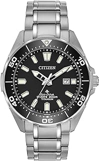 Citizen Men's Promaster Sea Eco-Drive Stainless Steel Watch, 3-Hand Date, One-Way Rotating Bezel, ISO Compliant, Luminous Hands and Markers