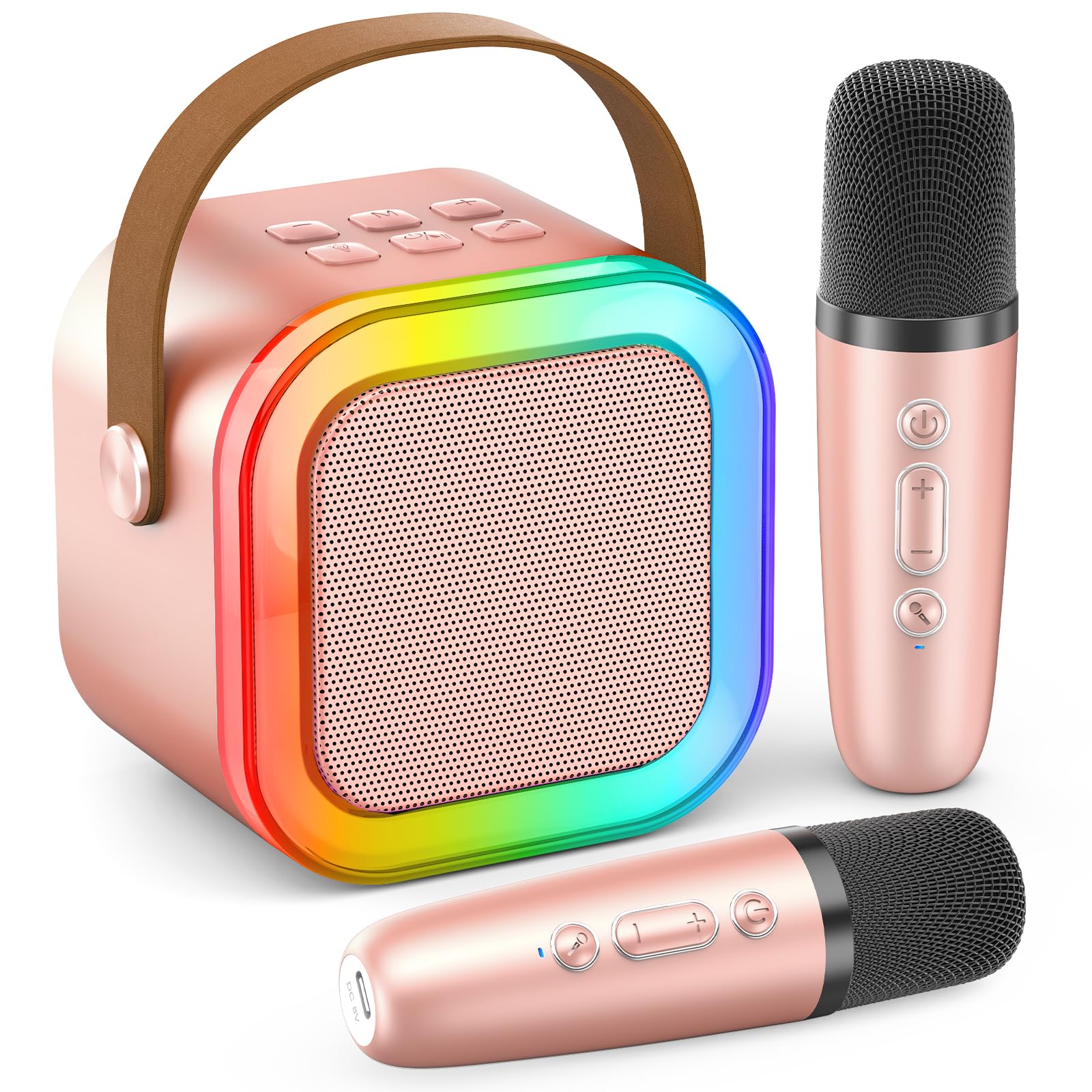 Karaoke Machine Kids Adults,Bluetooth Speaker with 2 Wireless Microphones | HI-F
