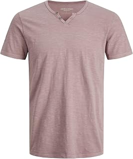 JACK & JONES JJESPLIT Men's Basic V-Neck Short Sleeve Cotton Jersey T-Shirt