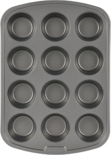 GoodCook Everyday Nonstick Steel Muffin Pan, 12 cup, Gray