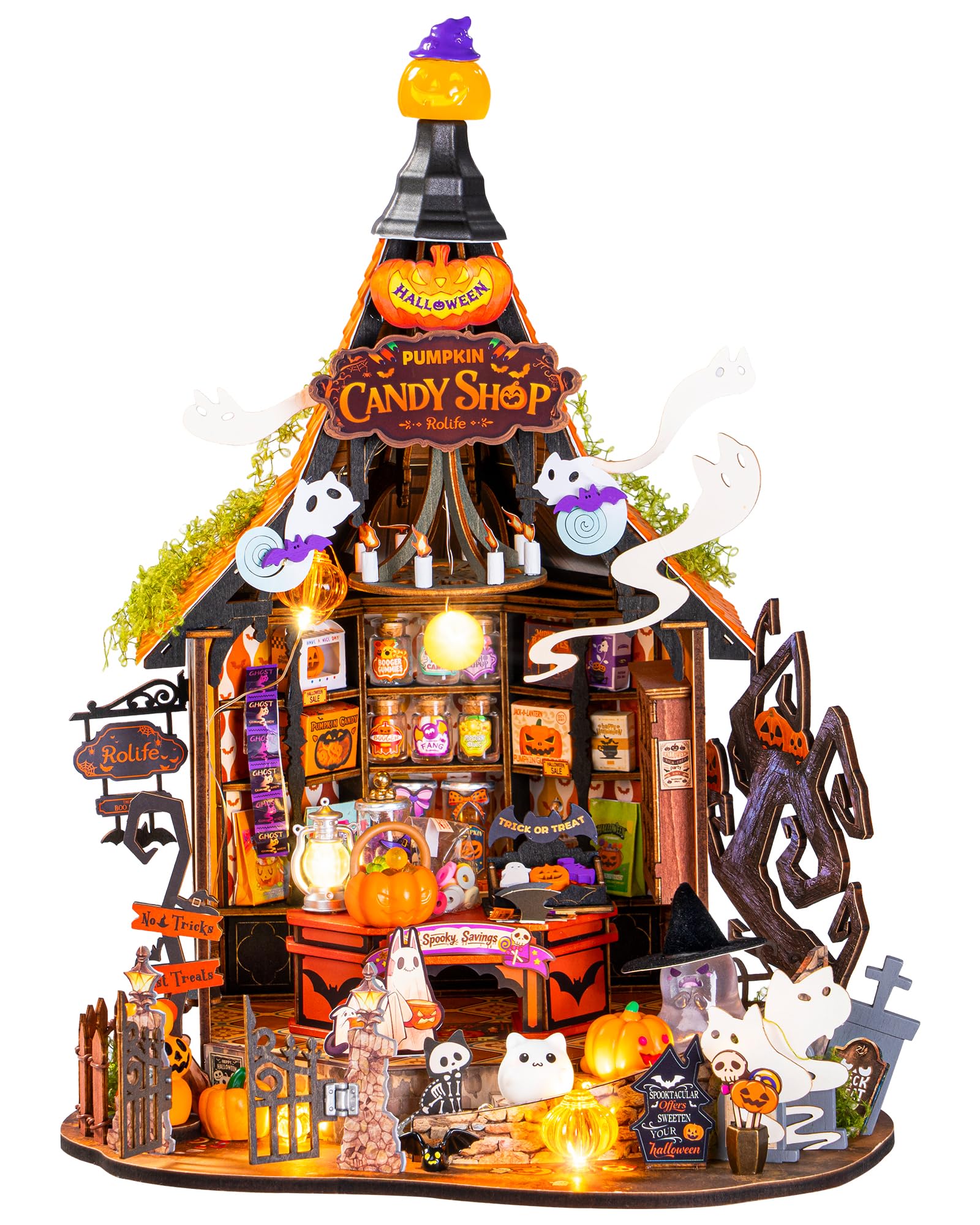 Rolife Halloween Haunted Candy House DIY Miniature Kits | Beginner-Friendly Tiny