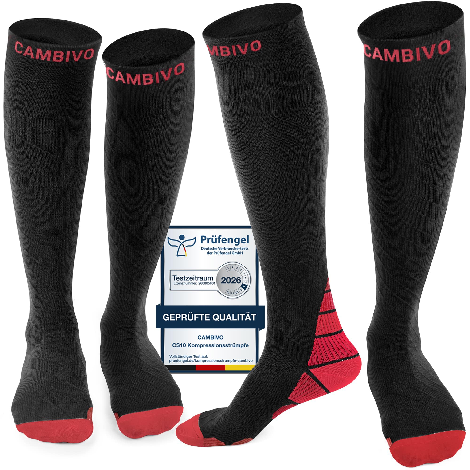 CAMBIVO Compression Stockings for Men and Women, 2 Pairs, Compression Socks, Sup