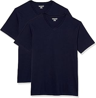 Amazon Essentials Men's Cotton Short-Sleeve V-Neck T-Shirts, Pack of 2