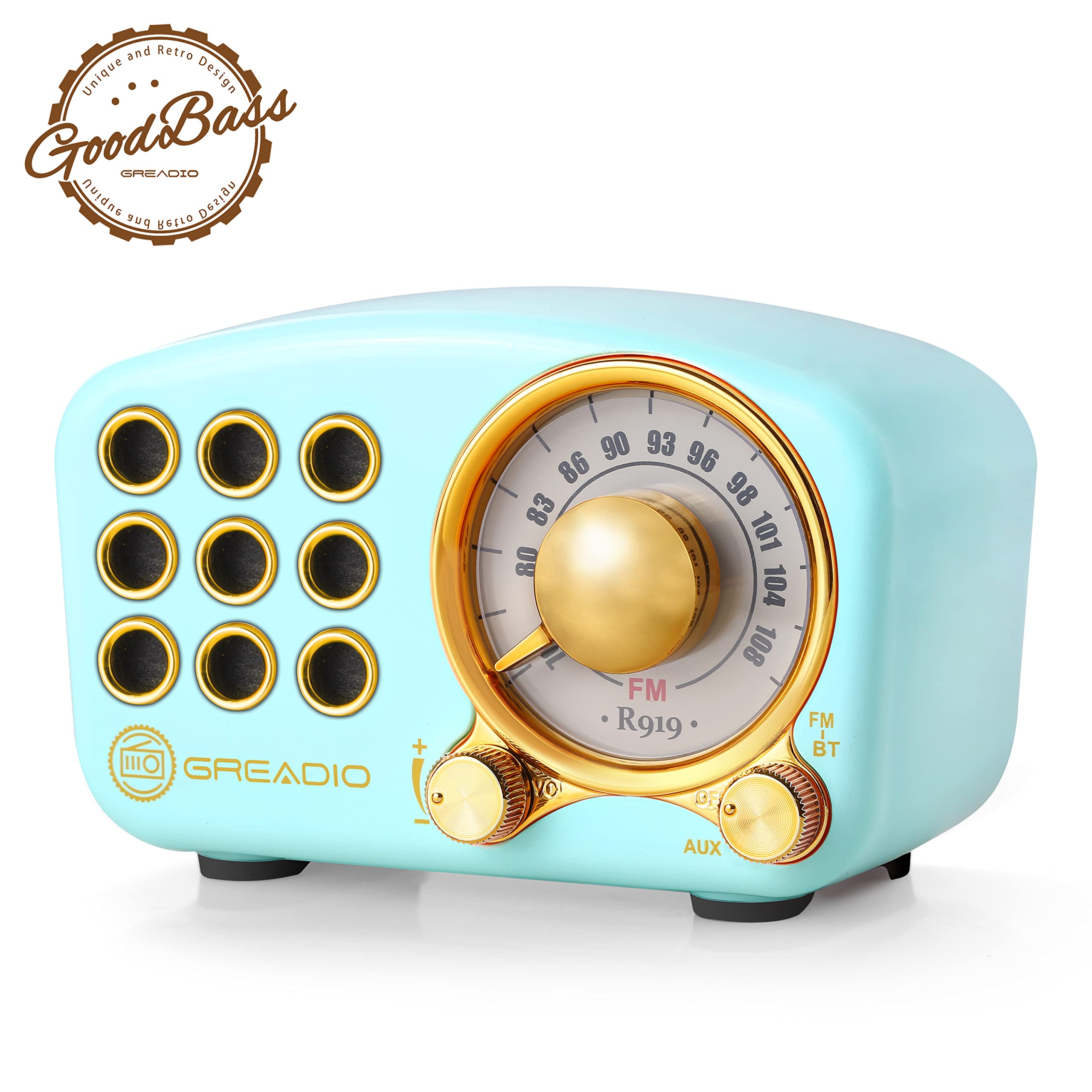 Greadio Retro Bluetooth Speaker, Vintage Radio, Portable FM Radio | Old Fashione