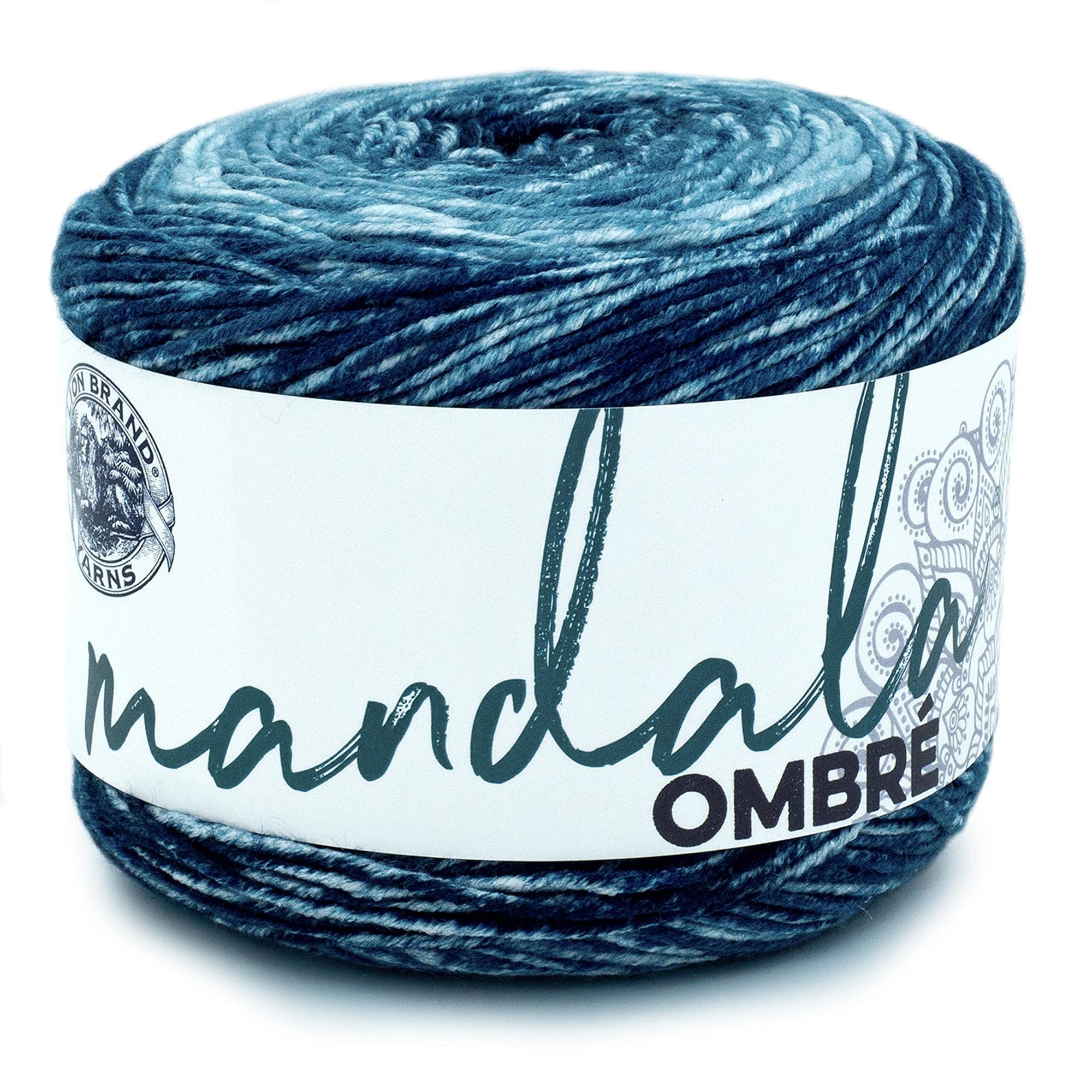 Lion Brand Yarn, Mandala Ombré Yarn, Harmony, Blue Multicolor, 1 Pack | Variegat