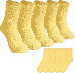 Suhine 12 Pairs Winter Warm Fuzzy Socks for Women Soft Coral Fleece Socks Gift for Christmas Winter Sleeping Slippers