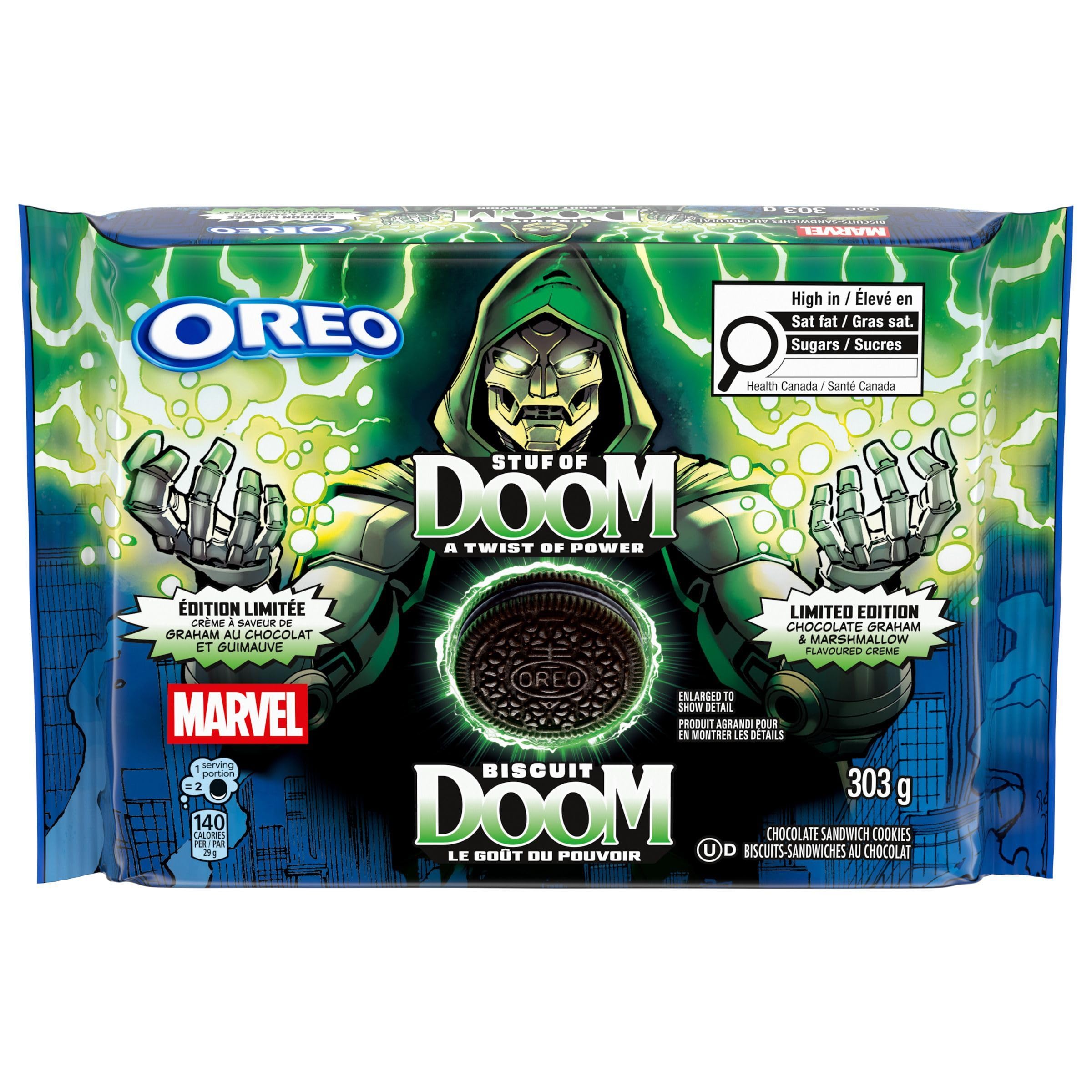 MARVEL OREO Stuf of Doom Cookies, 303g, Limited Edition | Chocolate Graham and M