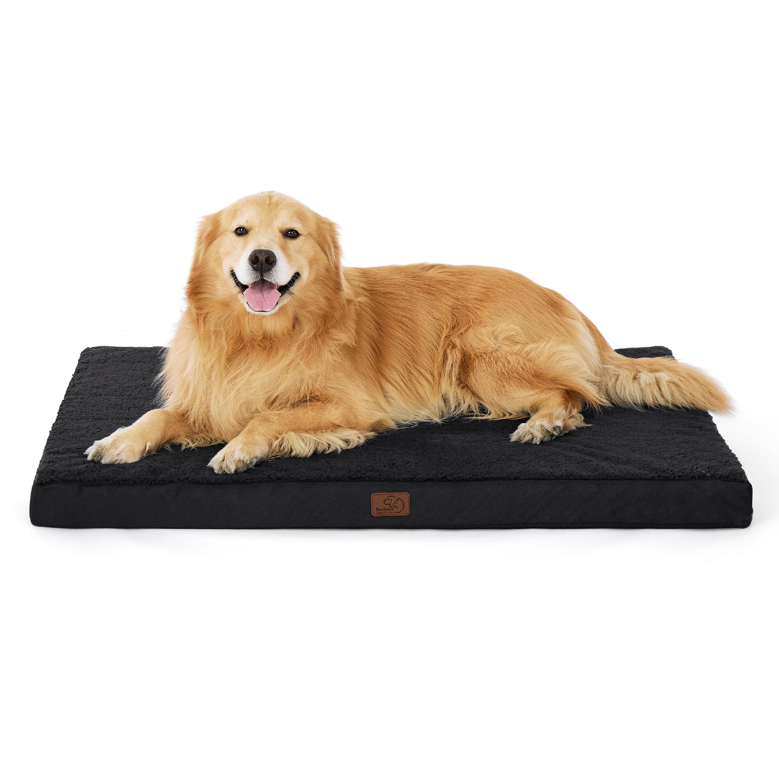 Bedsure Orthopedic Dog Bed with Washable Cover for Large, 112x81cm Black