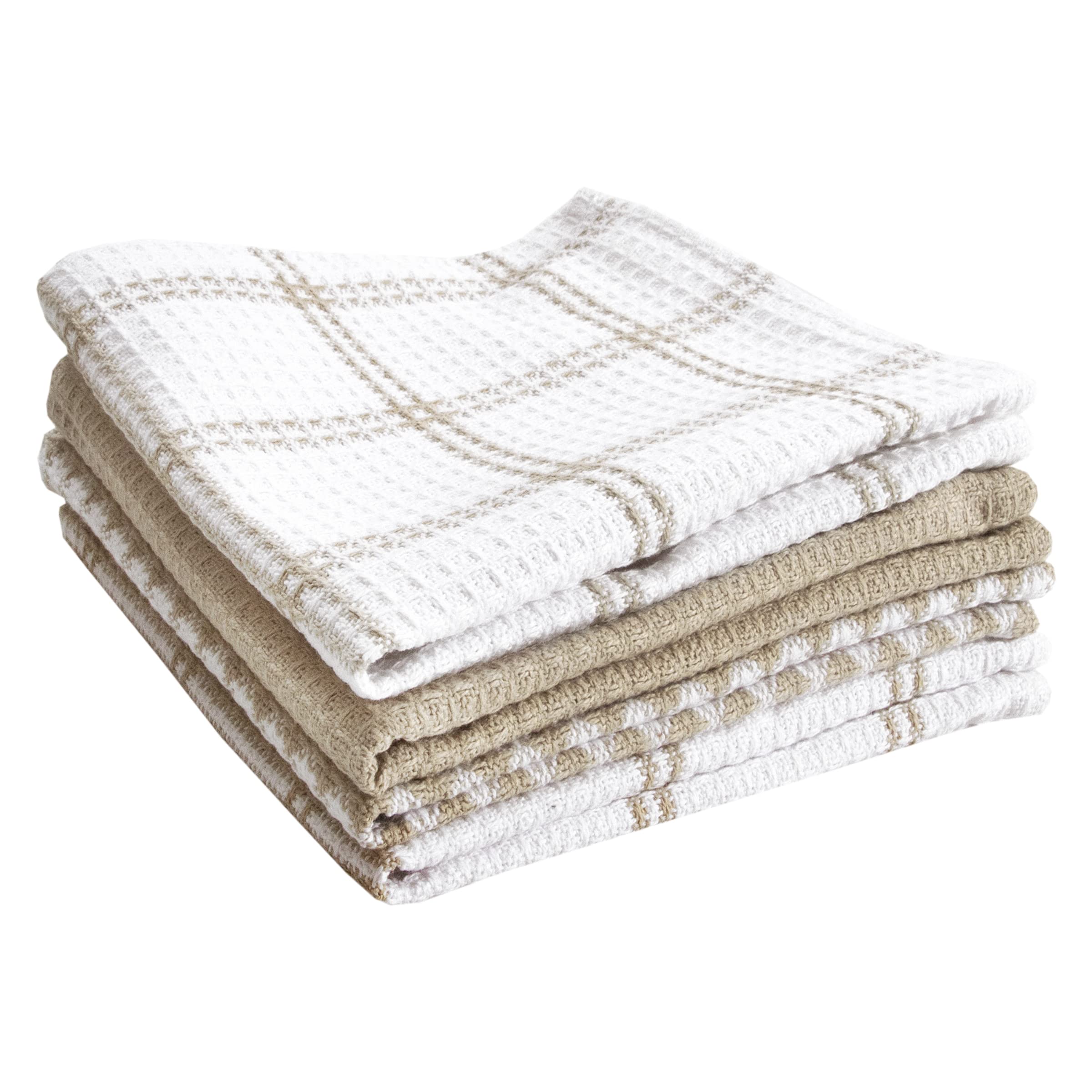 T-Fal Signature Cotton Waffle Dish Cloths, Sand, 12x13 in, 4pc