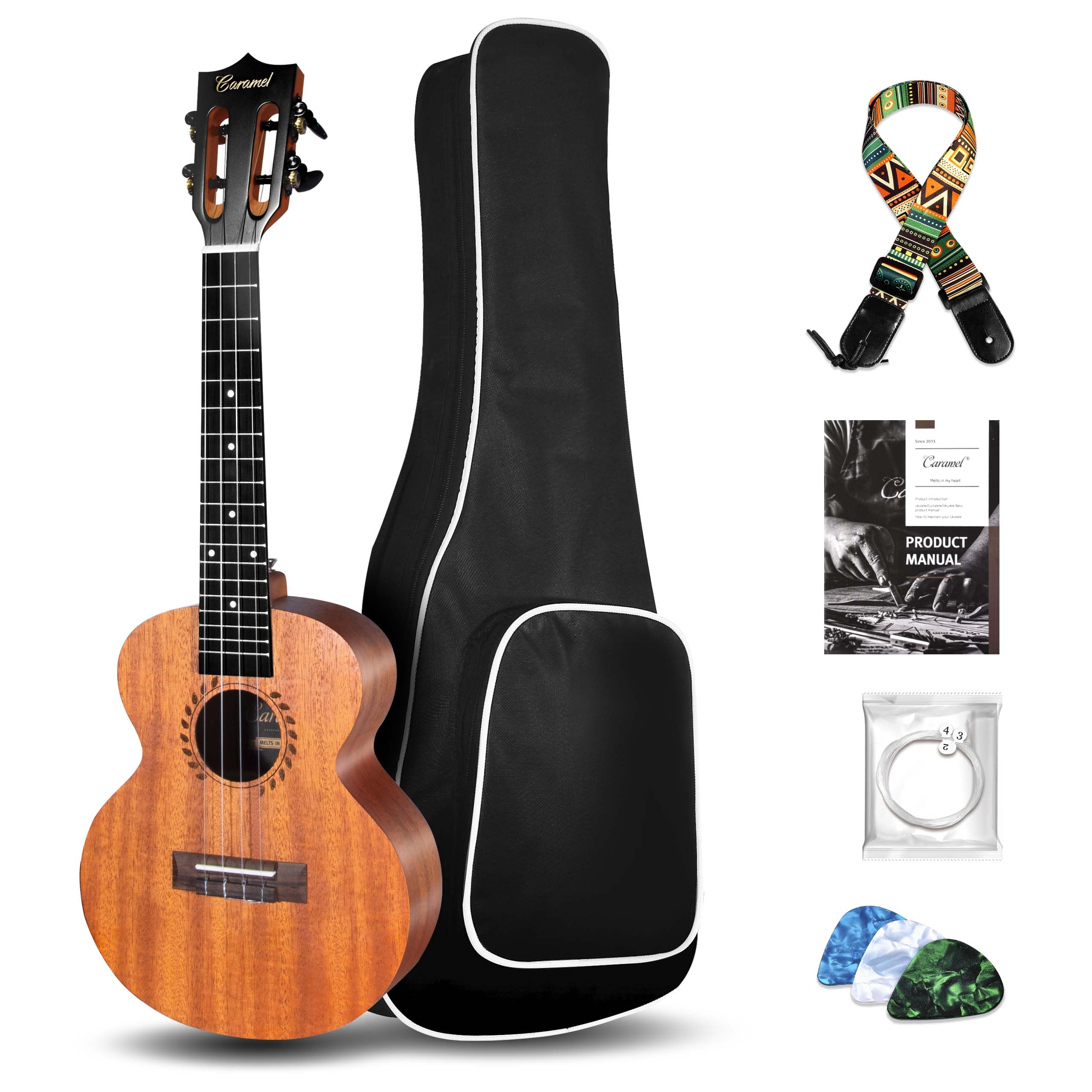 Caramel CAM48 Red African Mahogany 23" Concert Ukulele for Beginner | Handmade U