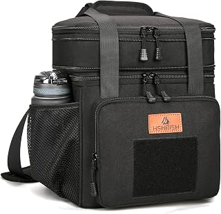 Expandable Lunch Box for Men Durable Leakproof Insulated Lunch Bag 24Cans | Double Deck Soft Cooler Bag Waterproof Heavy Duty Oxford, Removable Adjustable Shoulder Straps 8hr Cold for Work