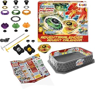 CRAZE Blade Evolution Advent Calendar for Children 24 Surprises | Kids Advent Calendar with Battle Tops, XL Sand and Accessories - Recommended 8 Years