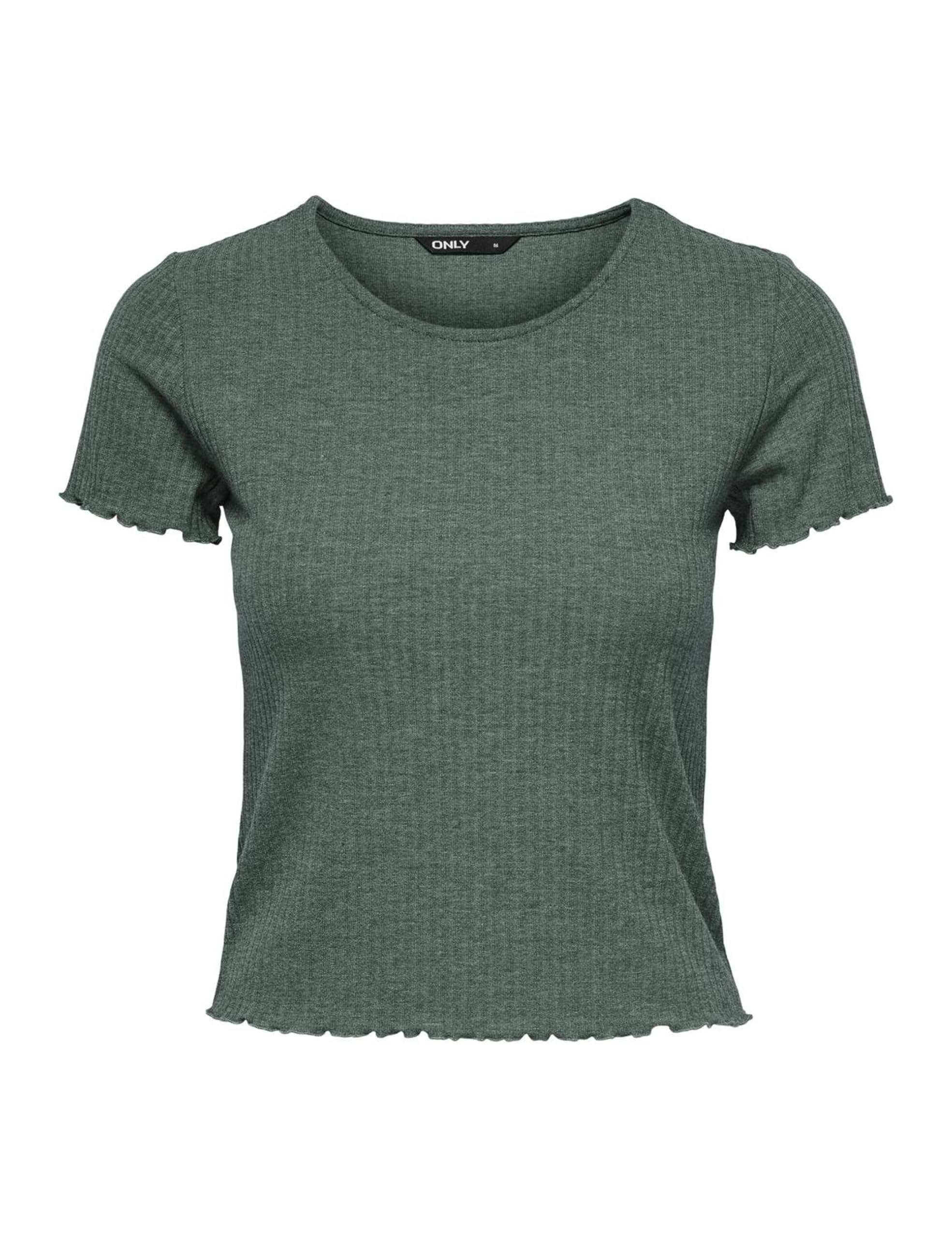 Only ONLEMMA - Ribbed Knit Crop Top with Short Sleeve and Neck
