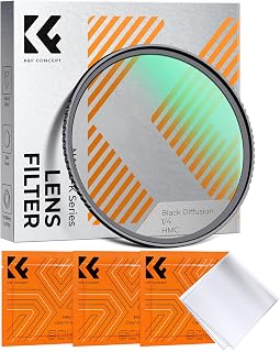 K&F CONCEPT 52mm Black Diffusion 1/4 Filter Mist Cinematic Effect Filter | 18 Multi-Layer Coatings for Video/Vlog/Portrait Photography K-Series FE302