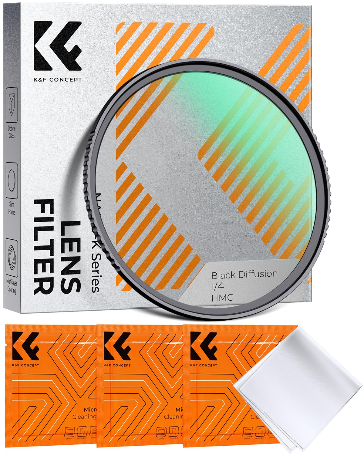 K&F CONCEPT 52mm Black Diffusion 1/4 Filter Mist Cinematic Effect Filter | 18 Mu